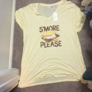 Cara Loren light yellow graphic T